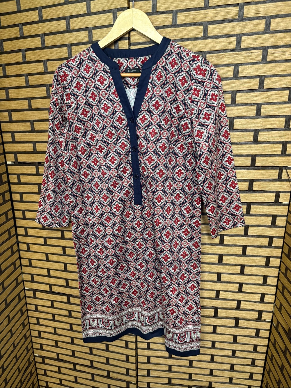 Talbots navy and red dress size 2